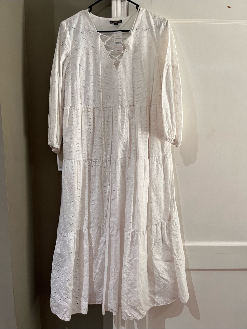 NWT Brooks Brothers white maxi eyelet dress